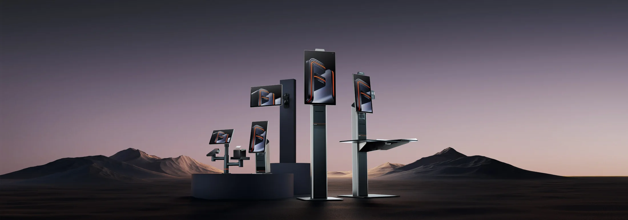SUNMI FLEX 3 interactive displays in different sizes