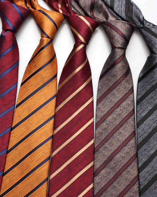 New striped jacquard polyester silk ties, men's professional formal shirt accessories, vintage ties, wholesale.