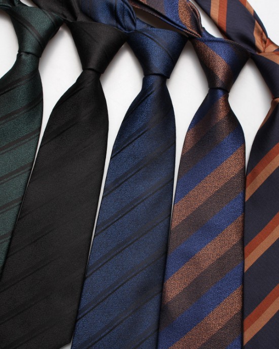 New striped jacquard polyester silk ties, men's professional formal shirt accessories, vintage ties, wholesale.