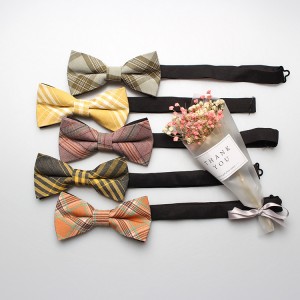 Large Stock: Viscose Cotton Plaid Men's and Women's Bow Ties, High School Uniform Bow Ties