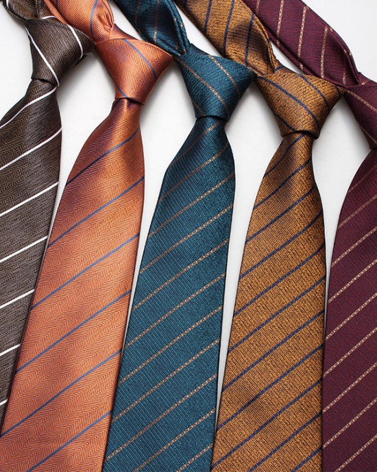 New striped jacquard polyester silk ties, men's professional formal shirt accessories, vintage ties, wholesale.