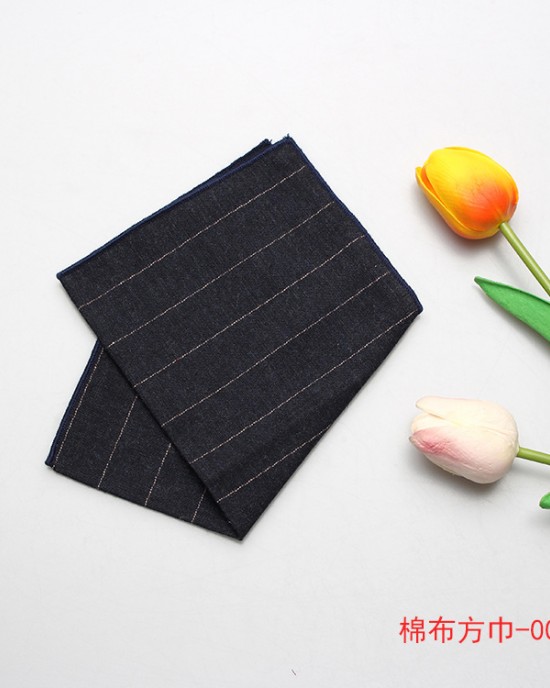 Solid cotton jacquard striped handkerchiefs in stock, Shengzhou manufacturers, wholesale men's pocket squares