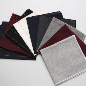 Solid cotton jacquard striped handkerchiefs in stock, Shengzhou manufacturers, wholesale men's pocket squares