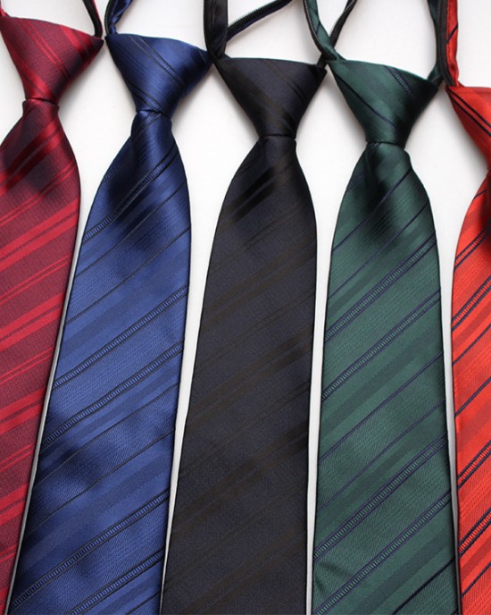 Lazy zipper tie 8cm Men's formal business professional polyester jacquard striped plaid tie wholesale Lazy zipper tie 8cm Men's formal business professional polyester jacquard striped plaid tie wholesale