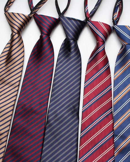Lazy zipper tie 8cm Men's formal business professional polyester jacquard striped plaid tie wholesale Lazy zipper tie 8cm Men's formal business professional polyester jacquard striped plaid tie wholesale