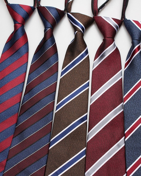Lazy zipper tie 8cm Men's formal business professional polyester jacquard striped plaid tie wholesale Lazy zipper tie 8cm Men's formal business professional polyester jacquard striped plaid tie wholesale