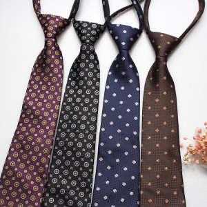 Hot-selling 8cm formal business tie, men's zippered lazy tie, small flower and cashew pattern, various colors