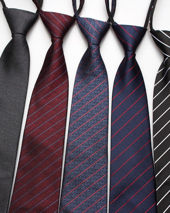 Lazy zipper tie 8cm Men's formal business professional polyester jacquard striped plaid tie wholesale Lazy zipper tie 8cm Men's formal business professional polyester jacquard striped plaid tie wholesale