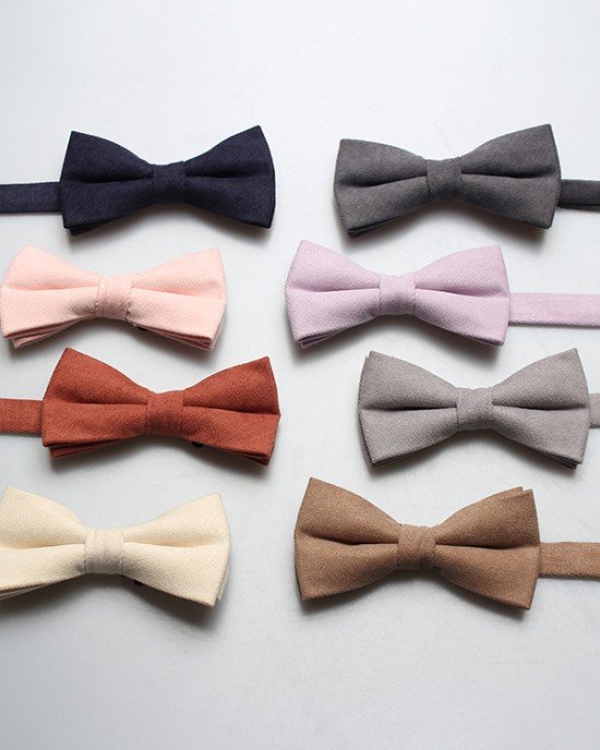 2025 Shengzhou factory direct supply of trendy solid-color Korean velvet bow ties, men's evening wedding shirt bow ties.