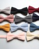 2025 Shengzhou factory direct supply of trendy solid-color Korean velvet bow ties, men's evening wedding shirt bow ties.