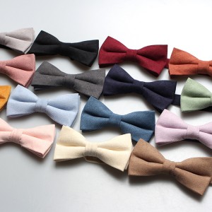 2025 Shengzhou factory direct supply of trendy solid-color Korean velvet bow ties, men's evening wedding shirt bow ties.