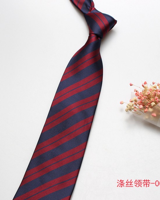 Shengzhou factory direct supply of trendy 8cm red striped hand-tied ties for business formal wear and casual work wear.