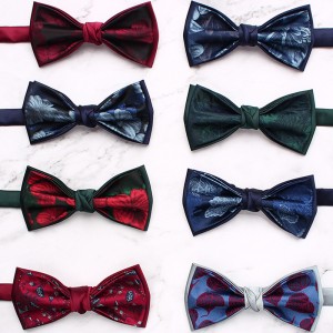 2025, in stock, colorful bow tie, men's vintage double-layer bow tie Groom's groomsmen's wedding bow tie wholesaler