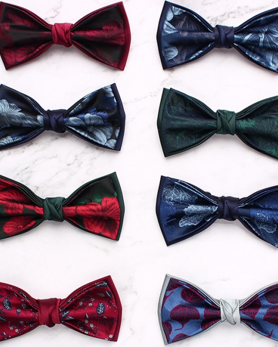 2025, in stock, colorful bow tie, men's vintage double-layer bow tie Groom's groomsmen's wedding bow tie wholesaler