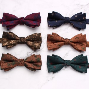 Men's groom's wedding bow ties, Chinese-style bow ties for formal photoshoots, stylish striped bow ties, available from manufacturers.