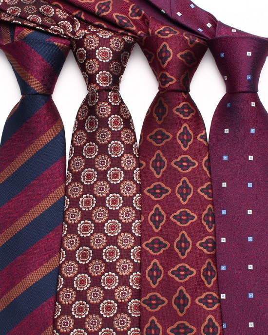 Lei'er manufacturer's ready-to-stock 8cm burgundy men's ties, formal business groom's wedding ties in stock.