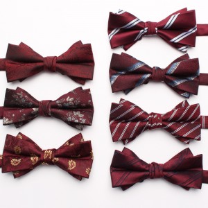 Lei'er men's red wedding bow ties, casual bow ties, groom's and groomsmen's bow ties, business-style, manufacturer wholesale