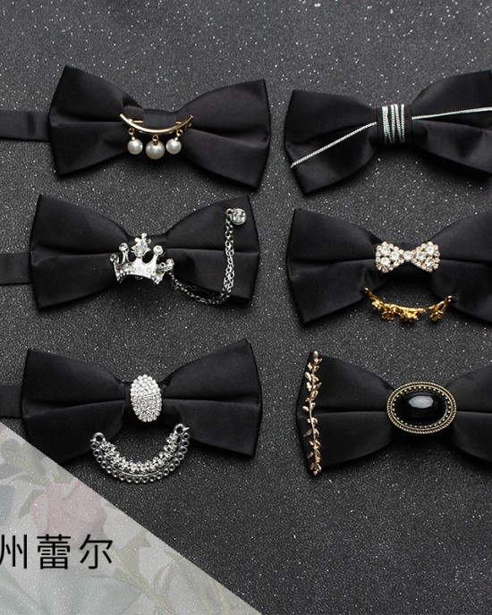 White men's bow ties, groomsmen wedding, black business bow ties, personalized diamond-studded, pearl-feathered bow ties. White men's bow ties, groomsmen wedding, black business bow ties, personalized diamond-studded, pearl-feathered bow ties.