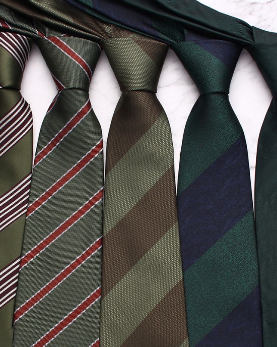 New green series men's business ties, retro and fashionable striped paisley polyester hand-tied ties, wholesale