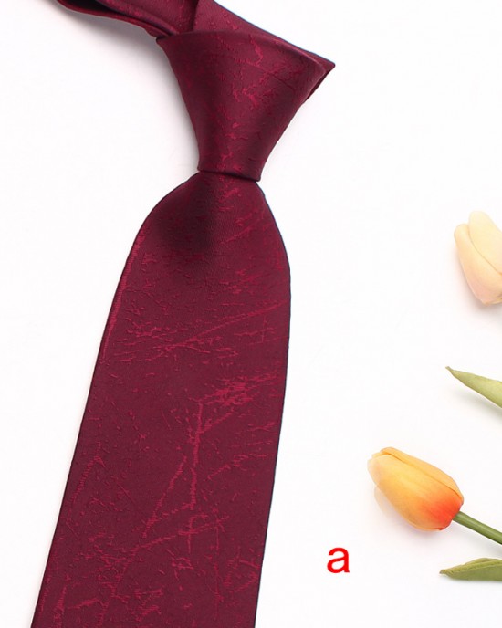 Leier, in stock, burgundy striped tie, men's groomsmen wedding tie, yarn-dyed polyester business tie