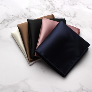 British-style men's suit pocket squares, solid-color, shiny, business banquet formal wear, and square handkerchiefs.