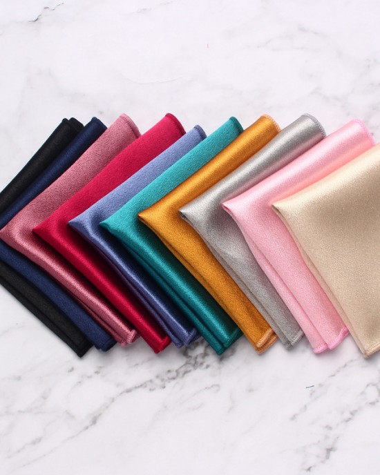 Solid British-style polyester glossy pocket square for men's suits, banquets, weddings, and formal dresses, chest scarfs and handkerchiefs. Solid British-style polyester glossy pocket square for men's suits, banquets, weddings, and formal dresses, chest scarfs and handkerchiefs.