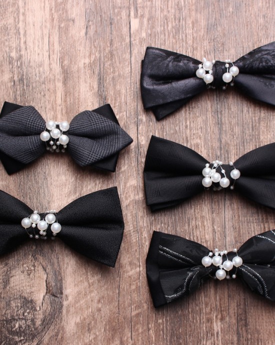 In-Stock Black Bow Ties for Men, Groomsmen, Wedding Suits, Wedding Photography, Personalized Fashion Pearl Accessories, Bow Ties In-Stock Black Bow Ties for Men, Groomsmen, Wedding Suits, Wedding Photography, Personalized Fashion Pearl Accessories, Bow Ties
