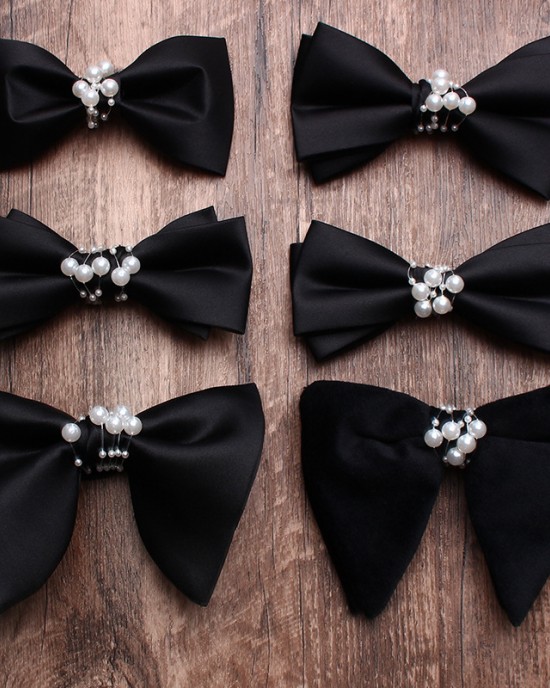 In-Stock Black Bow Ties for Men, Groomsmen, Wedding Suits, Wedding Photography, Personalized Fashion Pearl Accessories, Bow Ties In-Stock Black Bow Ties for Men, Groomsmen, Wedding Suits, Wedding Photography, Personalized Fashion Pearl Accessories, Bow Ties