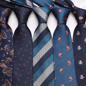Leier's new blue business ties, 8cm polyester casual suit jacquard ties, personalized ties, available from manufacturers.
