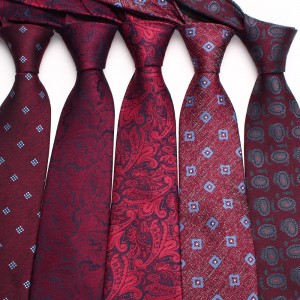 Burnous retro ties for men, grooms, weddings, and weddings. Yarn-dyed polyester business tie manufacturer.