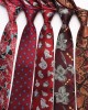 Polyester business suit ties, jacquard red series, 7cm ties, bulk, tie manufacturer, and wholesale.
