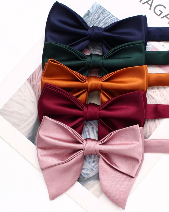 Men's bow tie tuxedos, large horn bow ties, solid color, male groomsmen's pointed bow ties, banquet performance bow ties Men's bow tie tuxedos, large horn bow ties, solid color, male groomsmen's pointed bow ties, banquet performance bow ties