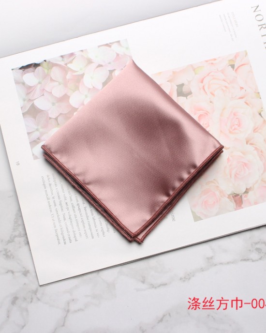 British-style men's suit pocket squares, solid-color, shiny, business banquet formal wear, and square handkerchiefs.