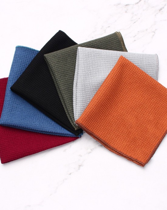 Men's solid-color suit pocket squares, British-style knitted cotton party squares, formal dress chest scarves, pocket scarves Men's solid-color suit pocket squares, British-style knitted cotton party squares, formal dress chest scarves, pocket scarves