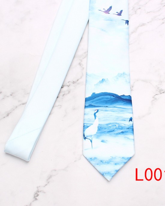Leier men's personalized tie, European and American rose tie, Korean-style castle statue, casual party tie manufacturer.