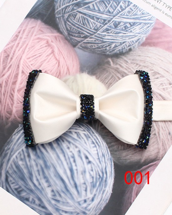 Lei'er solid color diamond-embellished bow ties, fashionable men's shirt, suit, banquet, and wedding accessory bow tie manufacturer. Lei'er solid color diamond-embellished bow ties, fashionable men's shirt, suit, banquet, and wedding accessory bow tie manufacturer.