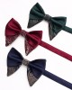 Leier solid-color men's double-layered ox-horn bow ties, in stock, polyester jacquard casual wedding neckties.