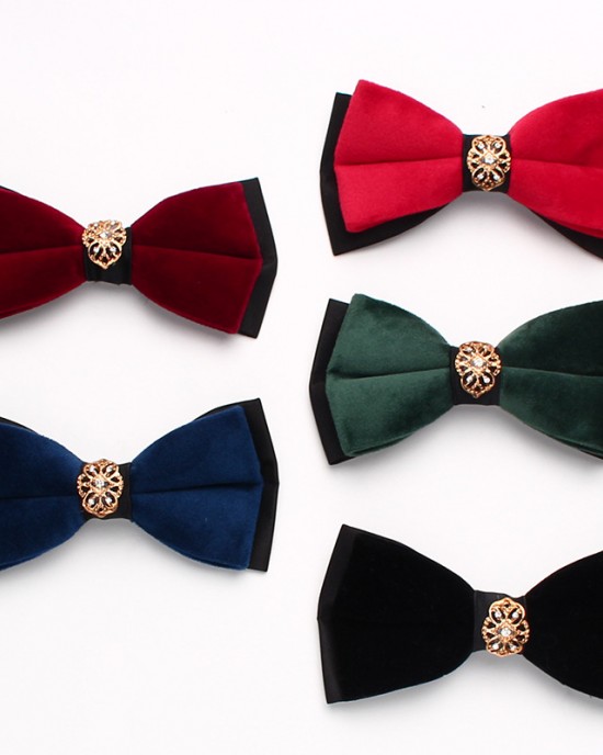 Lei'er men's wedding dress photoshoot bow tie, Chinese-style stylish, burgundy, navy blue, metal diamond bow tie. Lei'er men's wedding dress photoshoot bow tie, Chinese-style stylish, burgundy, navy blue, metal diamond bow tie.