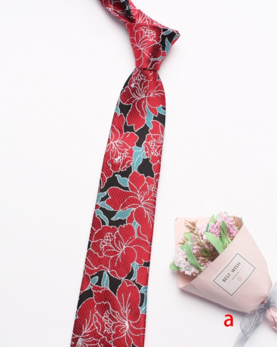 Polyester business suit ties, jacquard red series, 7cm ties, bulk, tie manufacturer, and wholesale.
