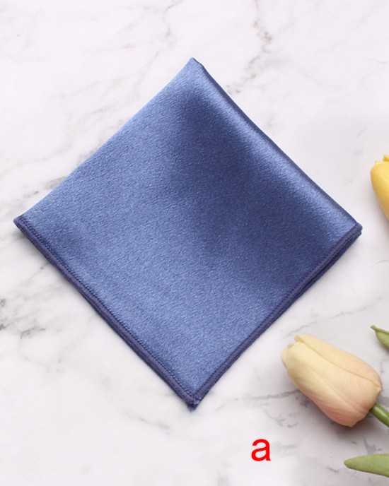 Solid British-style polyester glossy pocket square for men's suits, banquets, weddings, and formal dresses, chest scarfs and handkerchiefs. Solid British-style polyester glossy pocket square for men's suits, banquets, weddings, and formal dresses, chest scarfs and handkerchiefs.