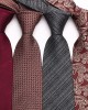 Leier, in stock, burgundy striped tie, men's groomsmen wedding tie, yarn-dyed polyester business tie