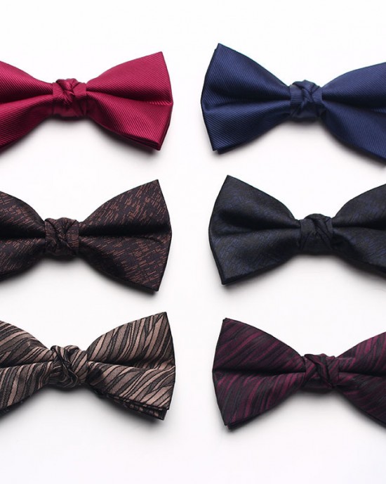 New Yarn-Dyed Jacquard Men's Bow Ties, Business Fashion Polyester Silk Groom & Groomsmen Wedding Bow Ties, Wholesale & In Stock New Yarn-Dyed Jacquard Men's Bow Ties, Business Fashion Polyester Silk Groom & Groomsmen Wedding Bow Ties, Wholesale & In Stock