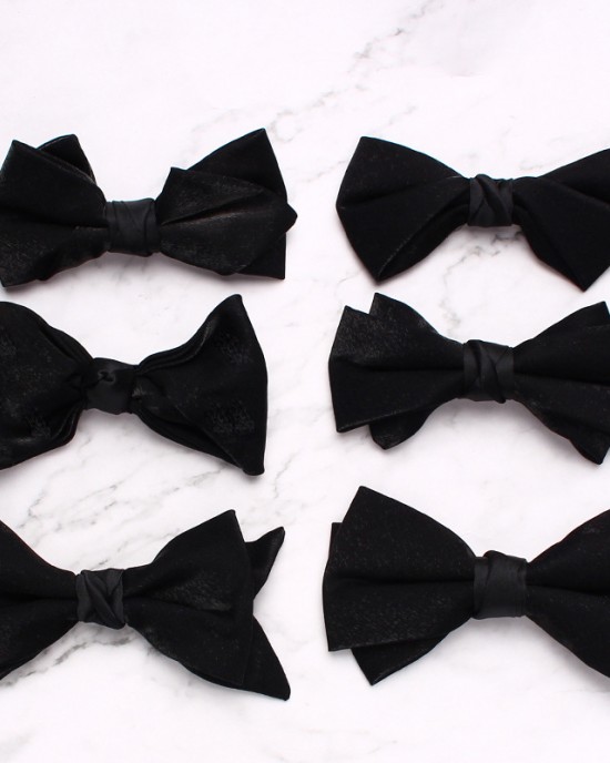Men's black bow ties in stock, business-chic, retro, double-layered bow ties for shirts and suits, banquet accessories, bow tie manufacturers Men's black bow ties in stock, business-chic, retro, double-layered bow ties for shirts and suits, banquet accessories, bow tie manufacturers