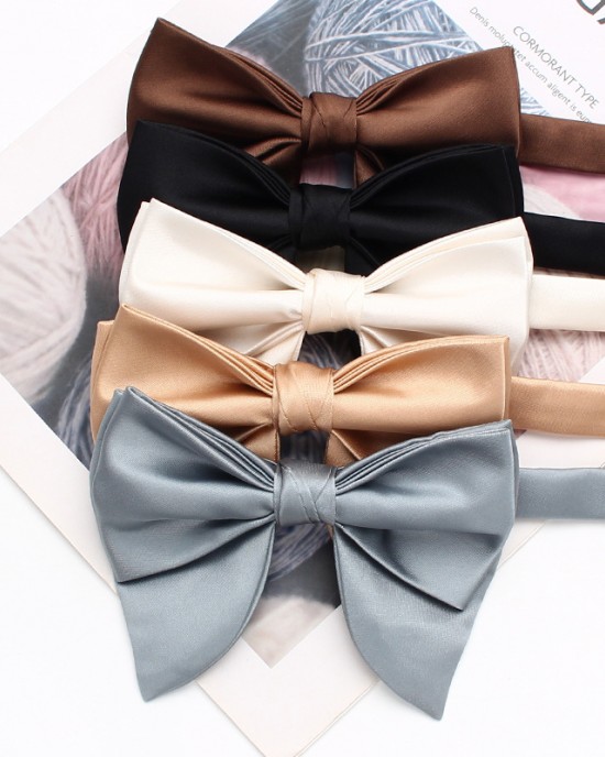 Men's bow tie tuxedos, large horn bow ties, solid color, male groomsmen's pointed bow ties, banquet performance bow ties Men's bow tie tuxedos, large horn bow ties, solid color, male groomsmen's pointed bow ties, banquet performance bow ties