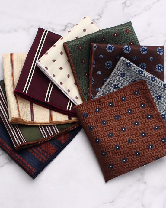 Men's formal squares, business wedding actor suit squares, polyester burgundy patterned pocket scarves, manufacturer