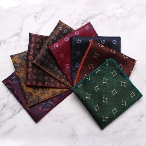 Source Manufacturer Pocket Squares for Men, Polyester Suit Chest Handkerchiefs, Multi-Colored Striped Handkerchiefs, Wholesale