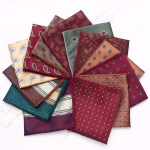 Men's suit, cashew flower pocket square, banquet, wedding photography, formal dress chest scarf, small square handkerchief, shirt pocket square.