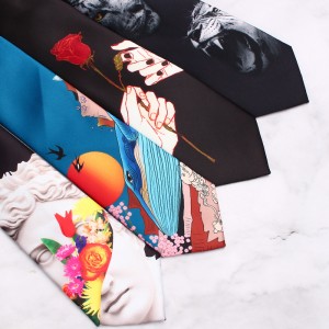 Leier men's personalized tie, European and American rose tie, Korean-style castle statue, casual party tie manufacturer.