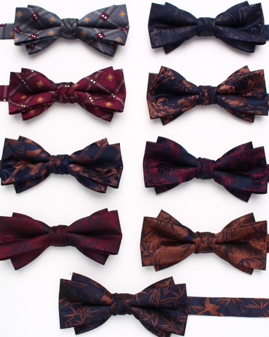 Lei'er cashew flower bow tie, Chinese-style bow tie for formal photography, fashionable maple leaf bow tie accessory manufacturer. Lei'er cashew flower bow tie, Chinese-style bow tie for formal photography, fashionable maple leaf bow tie accessory manufacturer.