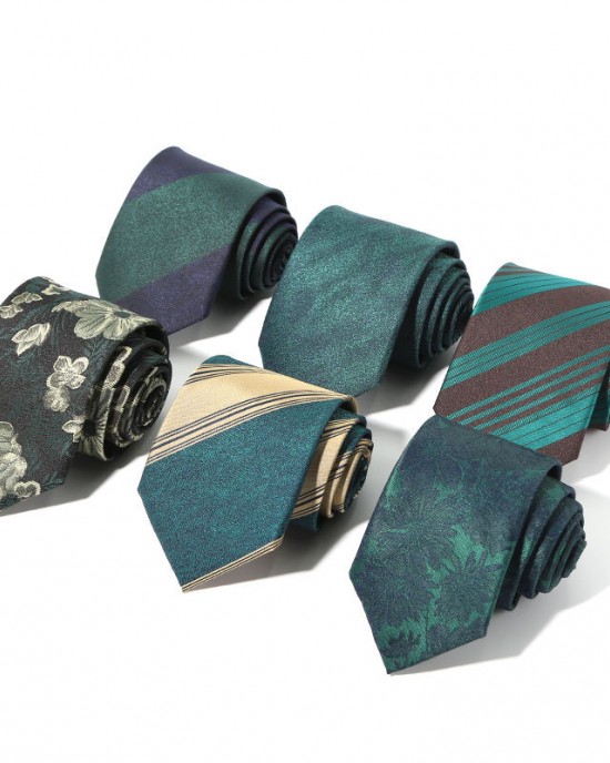 Green series diagonal striped ties, men's business fashion, small floral pattern, 8cm polyester tie, ready-to-stock wholesale. Green series diagonal striped ties, men's business fashion, small floral pattern, 8cm polyester tie, ready-to-stock wholesale.